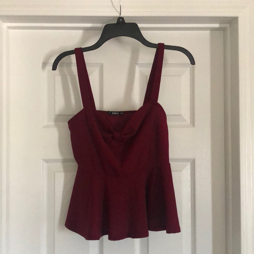 MAROON blouse. Size M but fit small. From SHIEN.